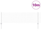 Vidaxl hek met paal zilver 0,6 x 10 m staal