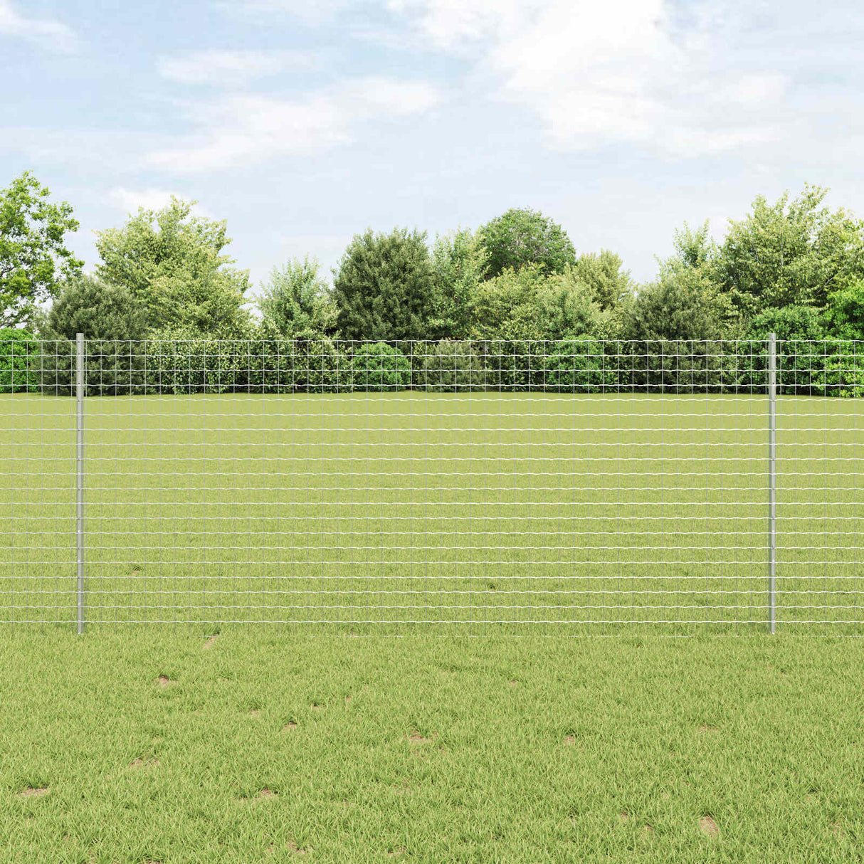 Vidaxl hek met paal zilver 1 x 10 m staal