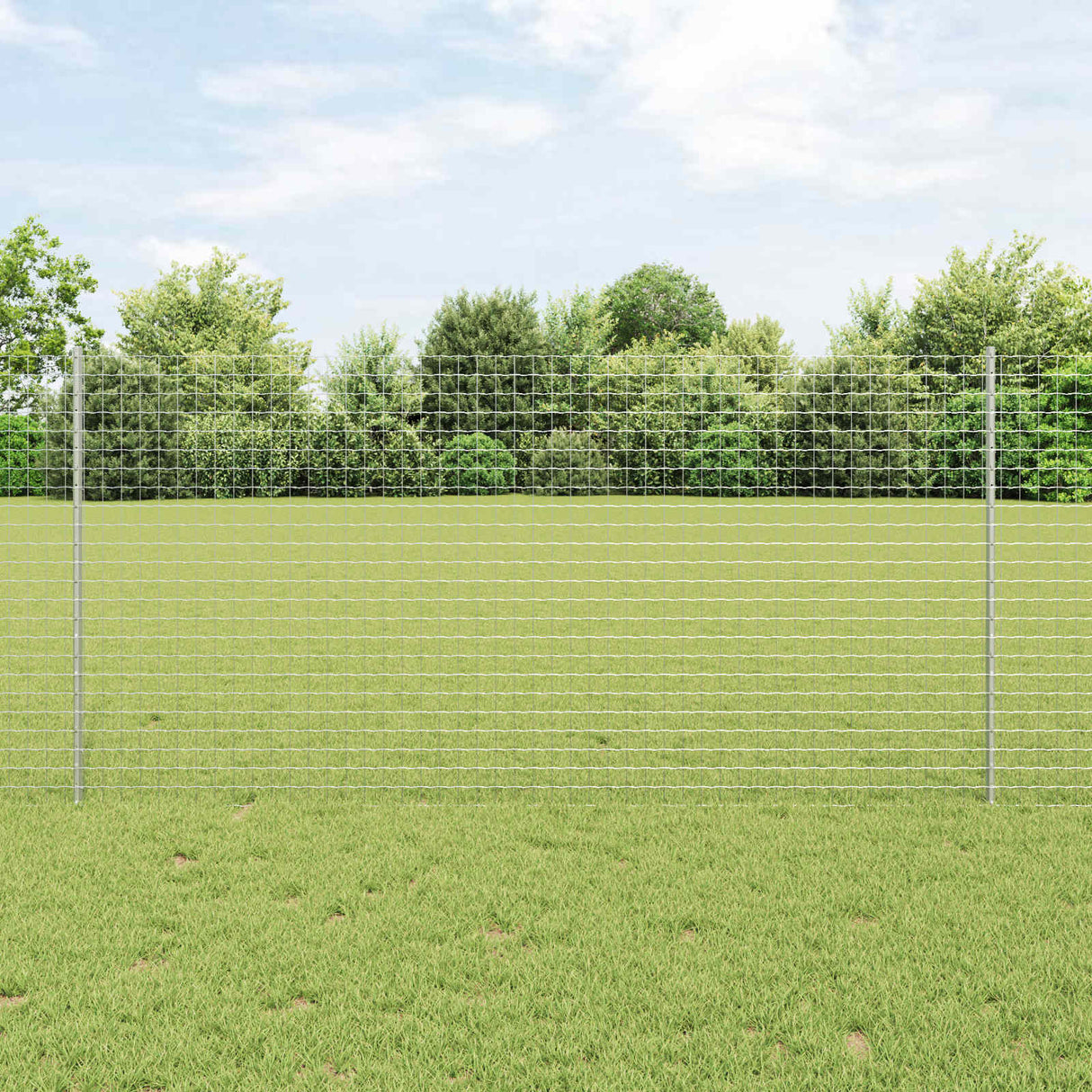 Vidaxl hek met paal zilver 1,2 x 10 m staal