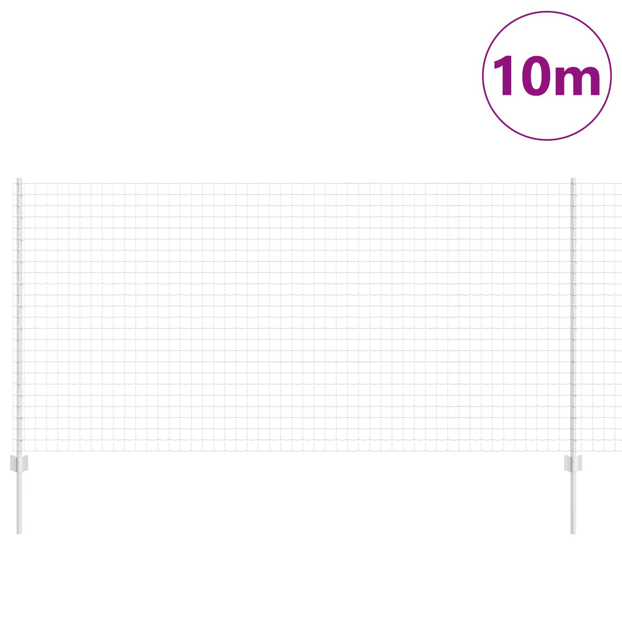 Vidaxl hek met paal zilver 1,2 x 10 m staal