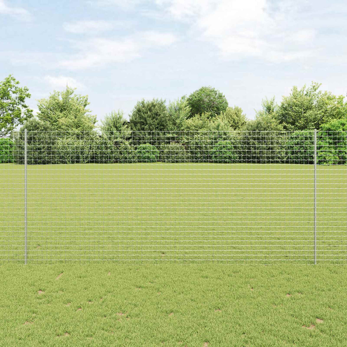 Vidaxl hek met paal zilver 1,4 x 10 m staal