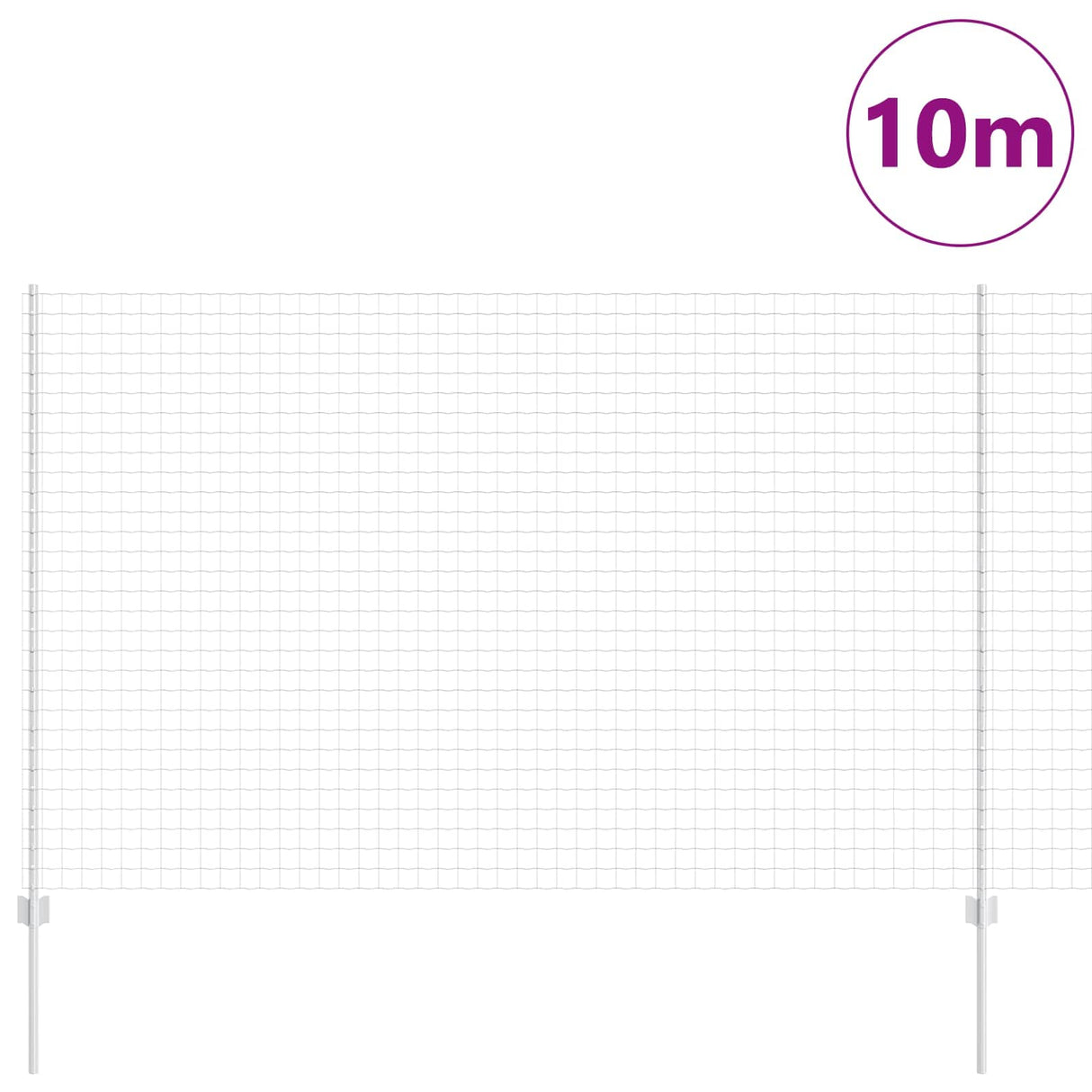 Vidaxl hek met paal zilver 1,5 x 10 m staal