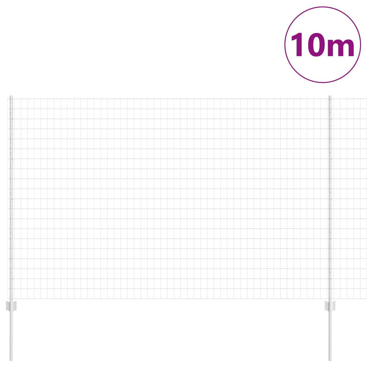 Vidaxl hek met paal zilver 1,6 x 10 m staal