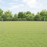 Vidaxl hek met paal zilver 0,8 x 10 m staal