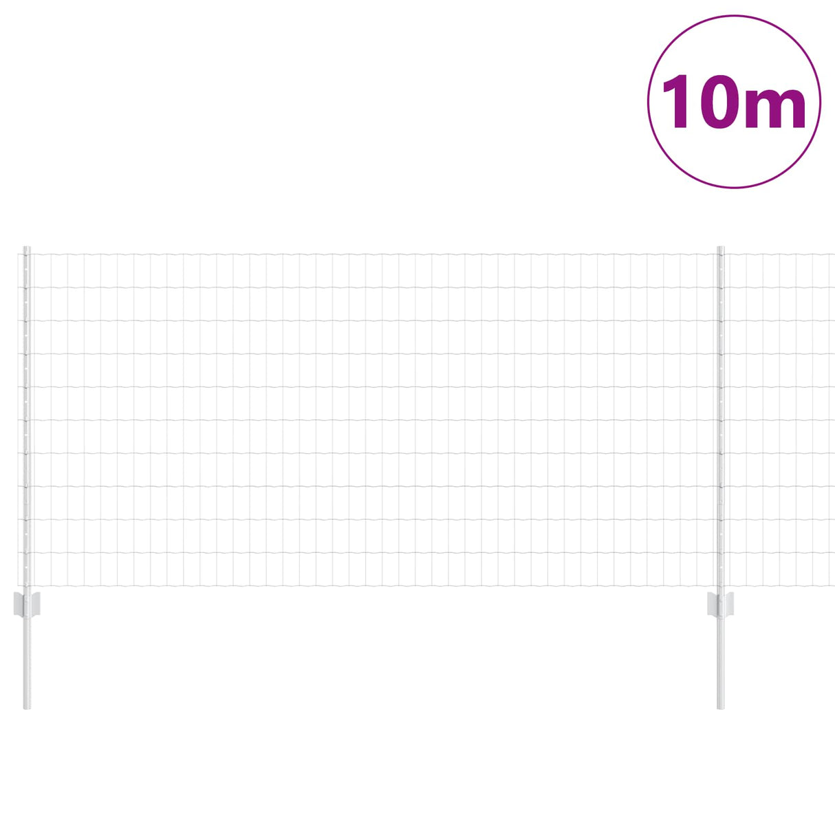 Vidaxl hek met paal zilver 1 x 10 m staal