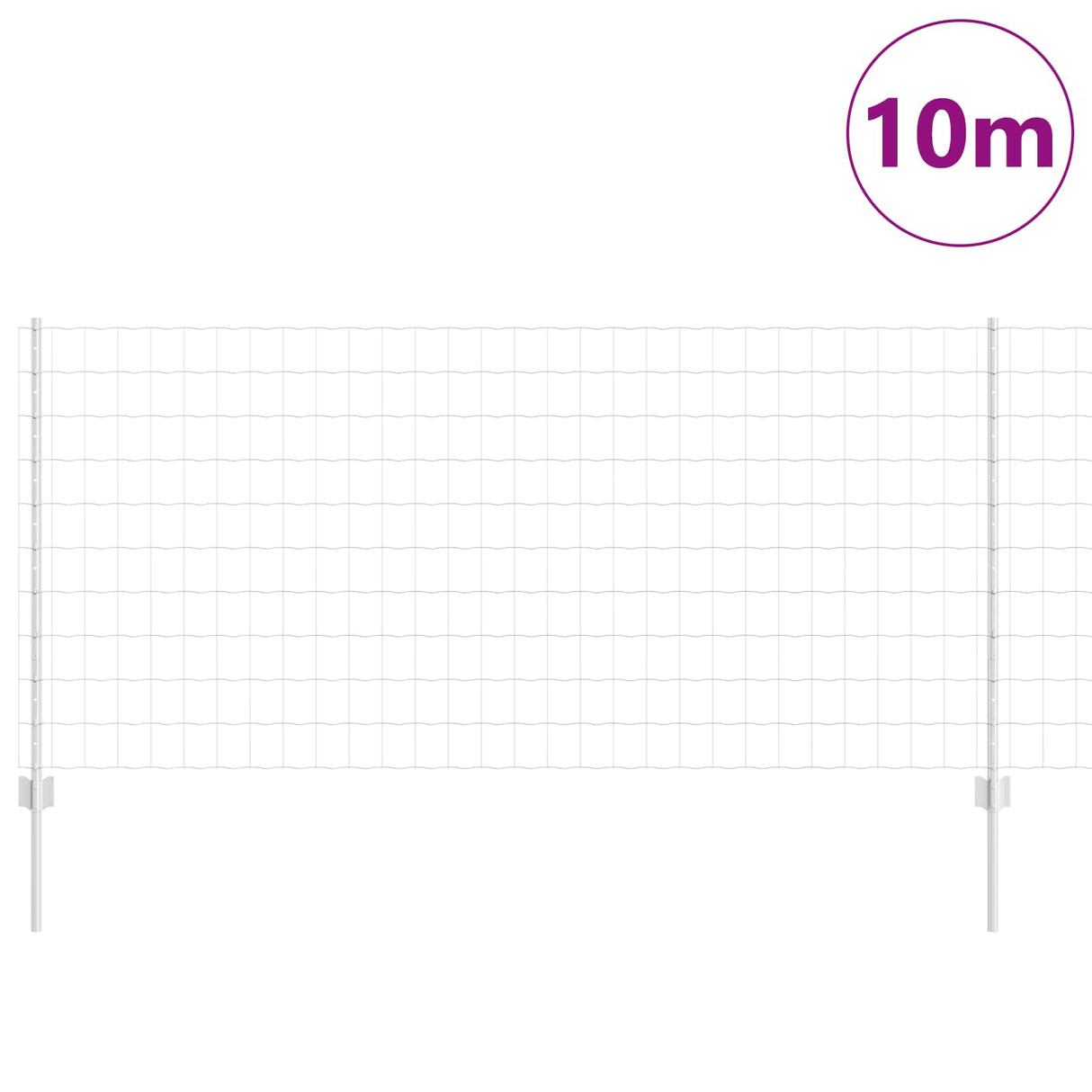 Vidaxl hek met paal zilver 1 x 10 m staal