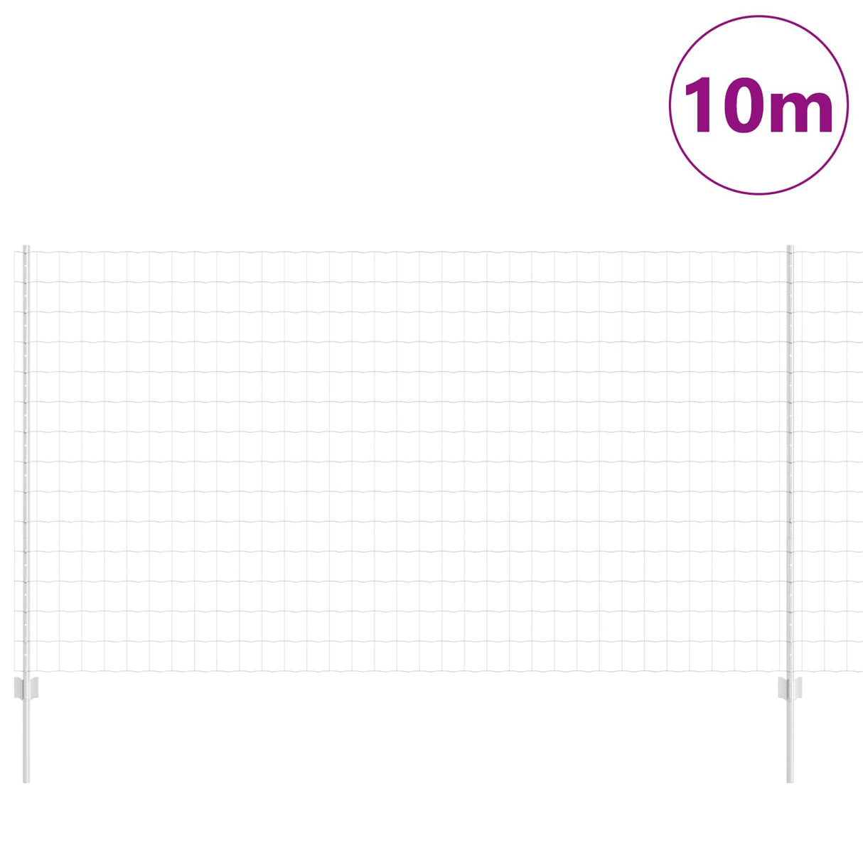 Vidaxl hek met paal zilver 1,4 x 10 m staal