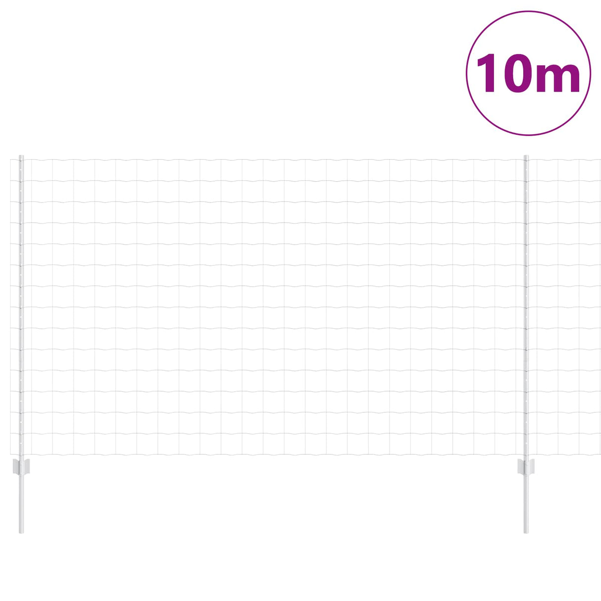Vidaxl hek met paal zilver 1,4 x 10 m staal