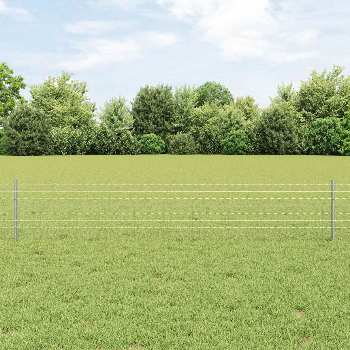 Vidaxl hek met paal zilver 0,4 x 25 m staal