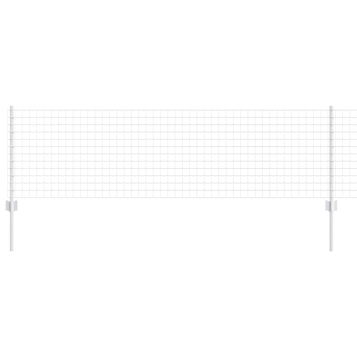 Vidaxl hek met paal zilver 0,6 x 25 m staal