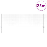 Vidaxl hek met paal zilver 0,6 x 25 m staal