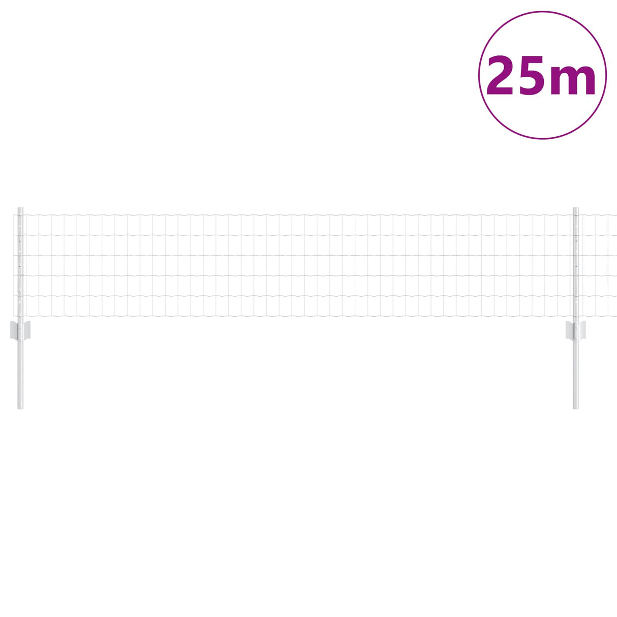 Vidaxl hek met paal zilver 0,4 x 25 m staal