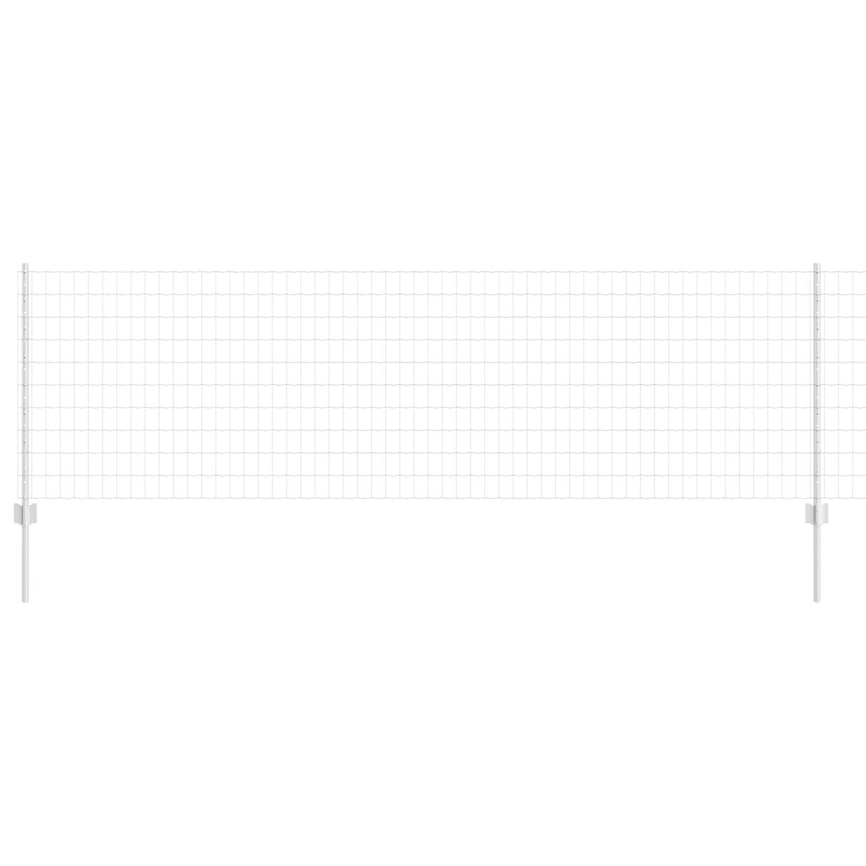Vidaxl hek met paal zilver 0,8 x 25 m staal