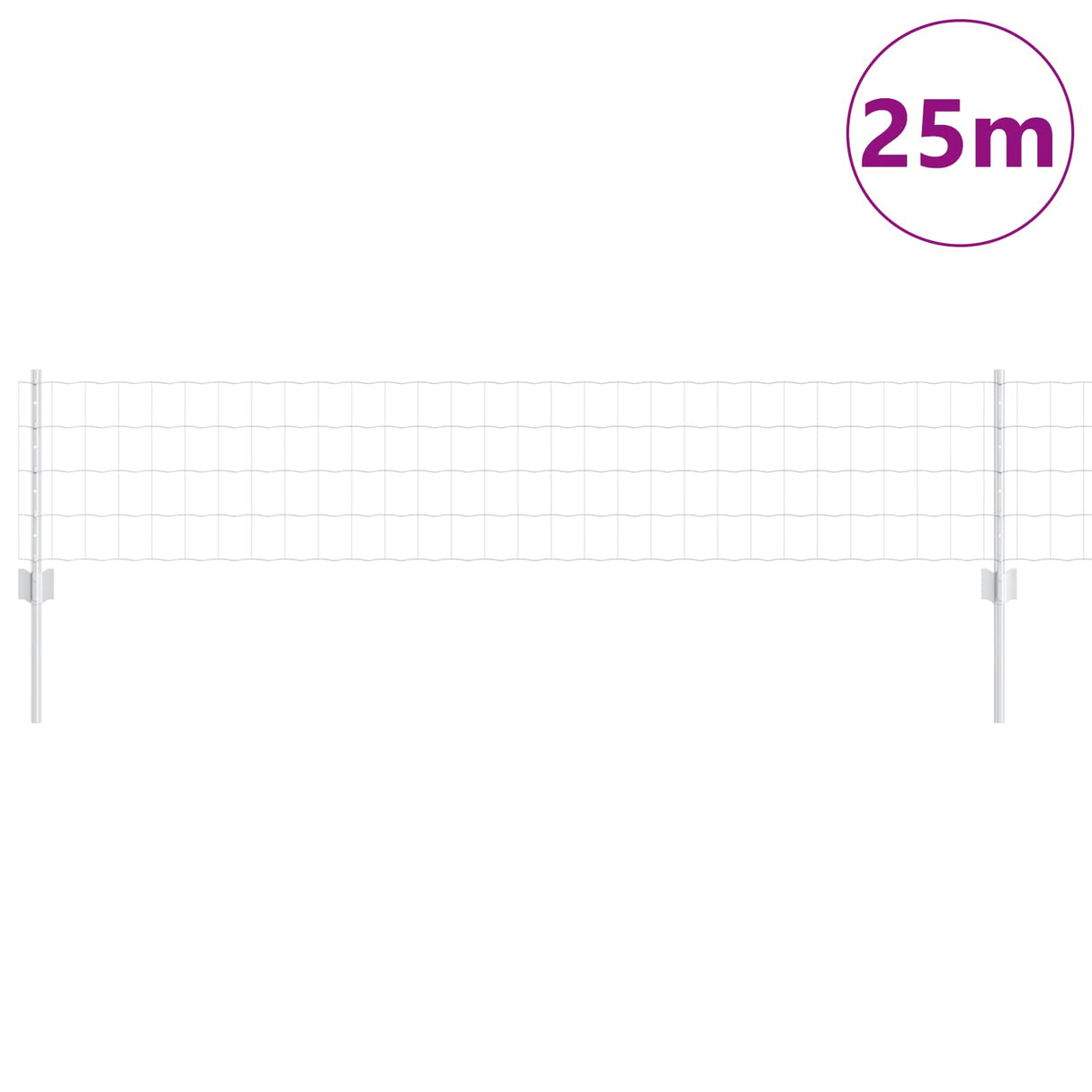 Vidaxl hek met paal zilver 0,4 x 25 m staal