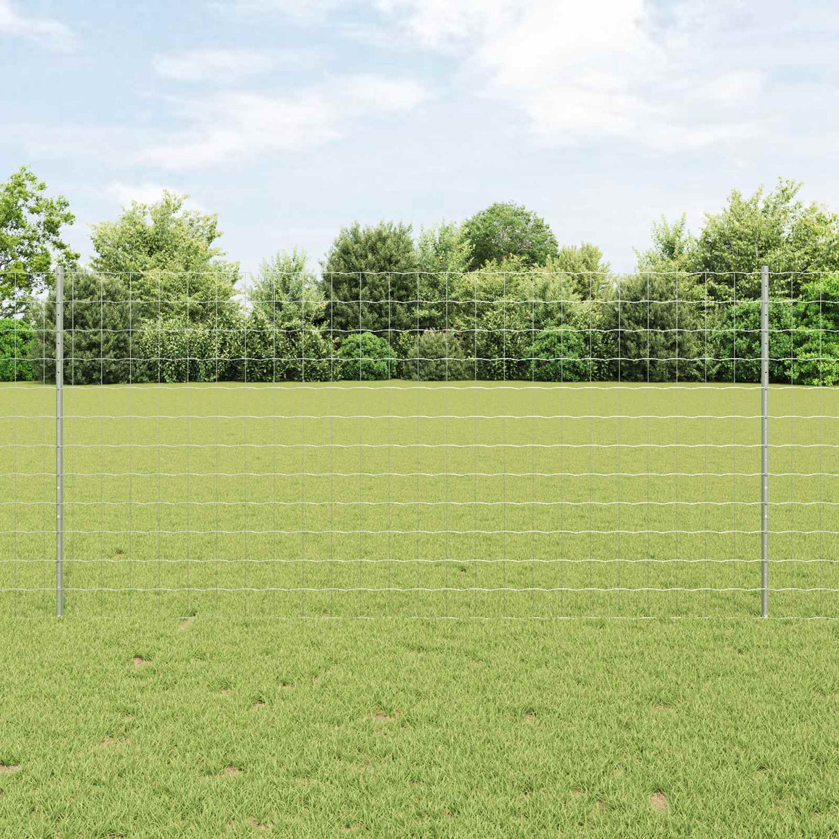 Vidaxl hek met paal zilver 1,2 x 25 m staal