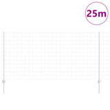 Vidaxl hek met paal zilver 1,2 x 25 m staal