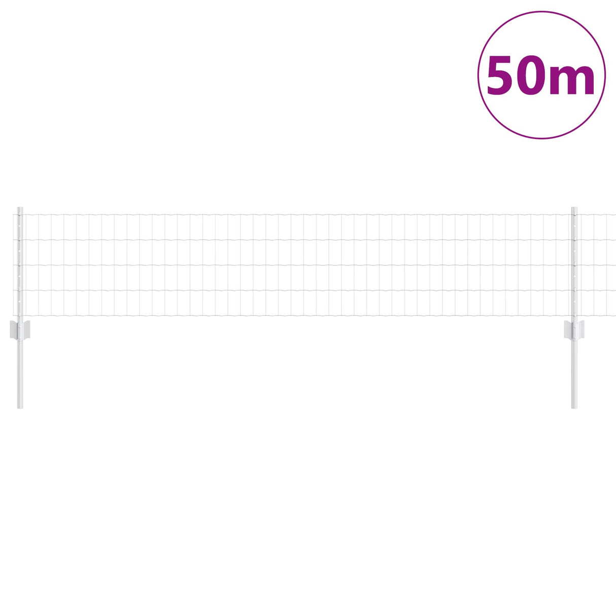 Vidaxl hek met paal zilver 0,4 x 50 m staal
