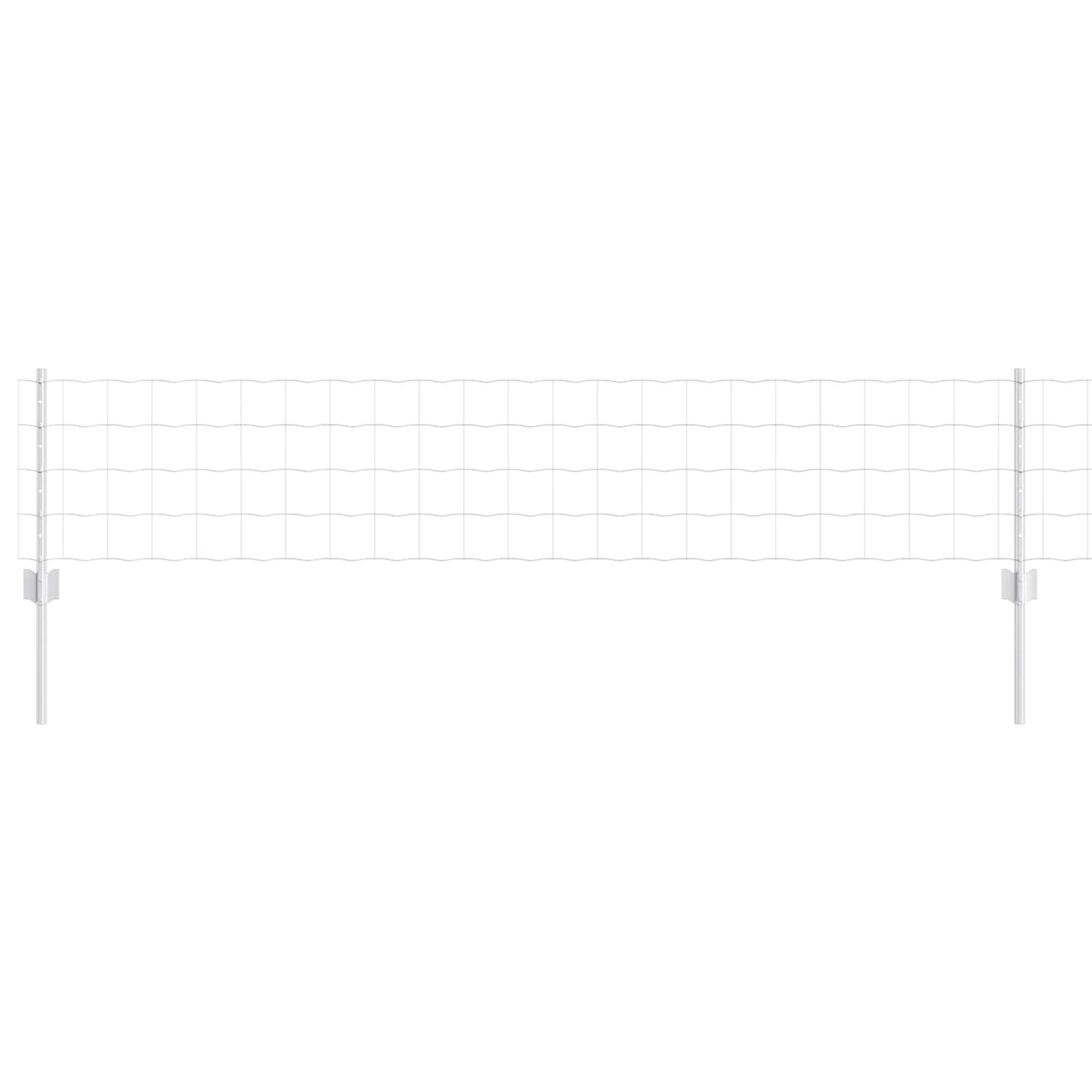Vidaxl hek met paal zilver 0,4 x 50 m staal