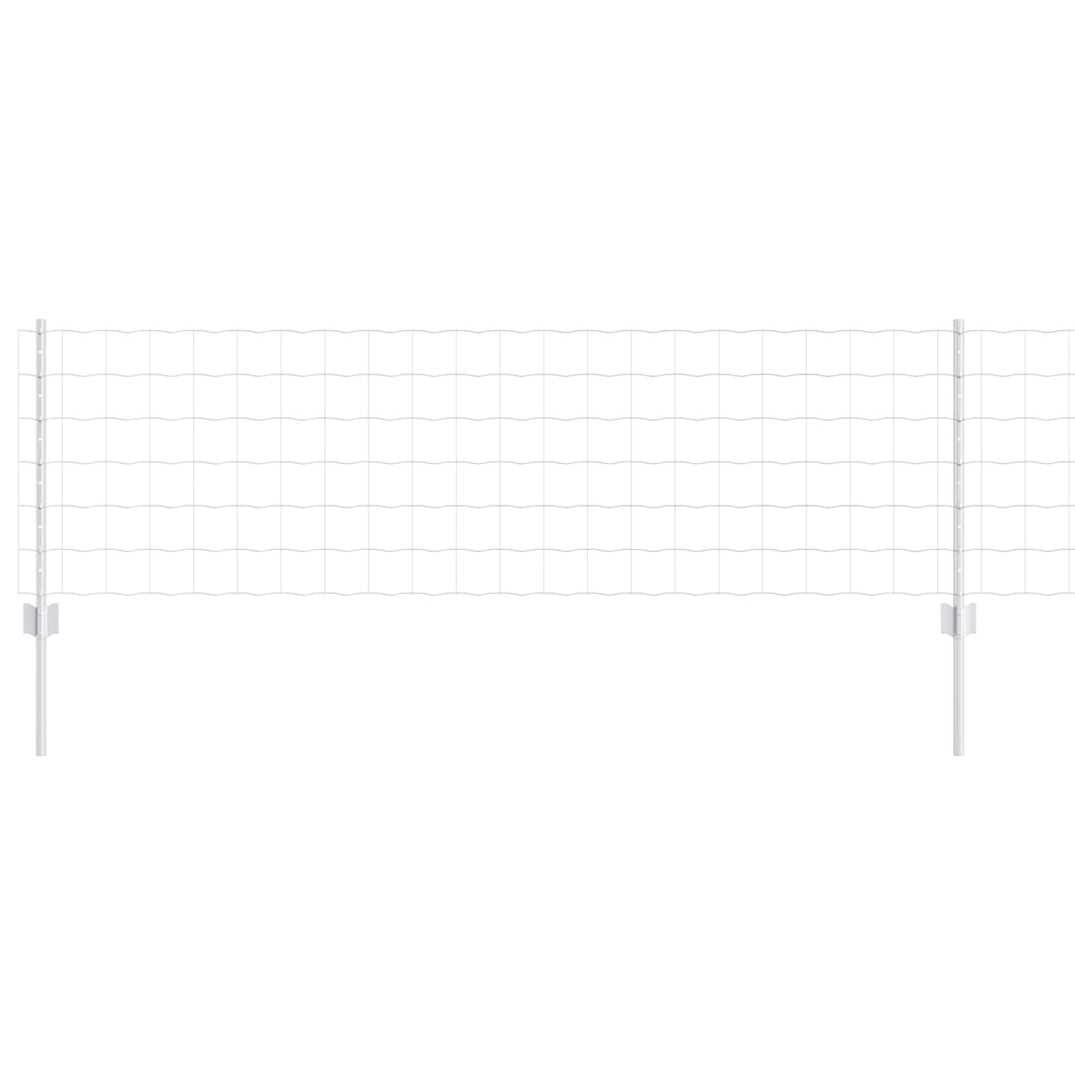 Vidaxl hek met paal zilver 0,6 x 50 m staal