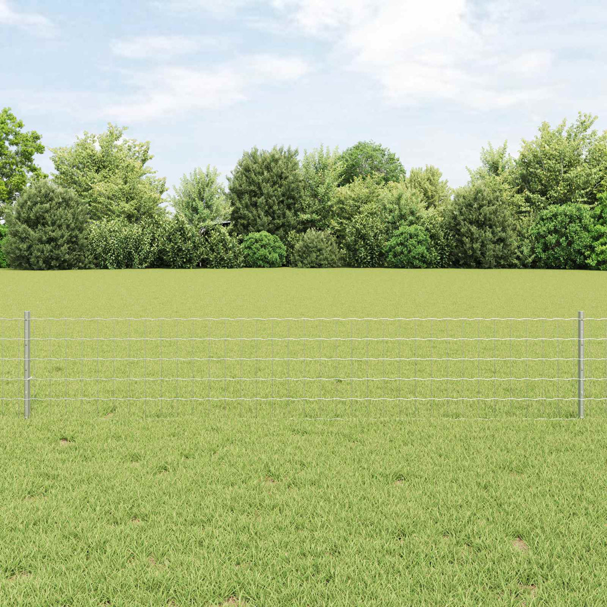 Vidaxl hek met paal zilver 0,4 x 10 m staal