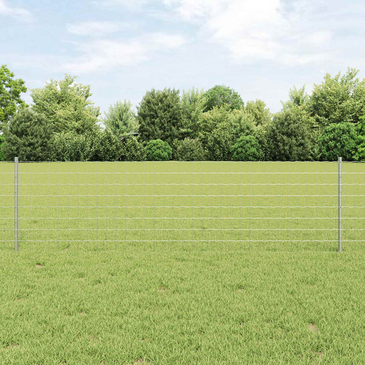 Vidaxl hek met paal zilver 0,6 x 10 m staal