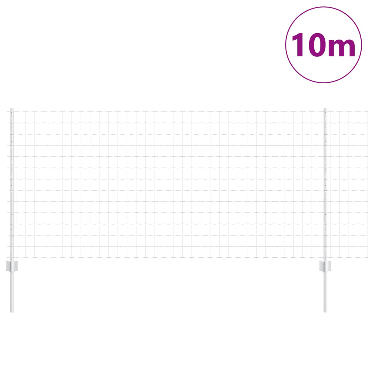 Vidaxl hek met paal zilver 1 x 10 m staal