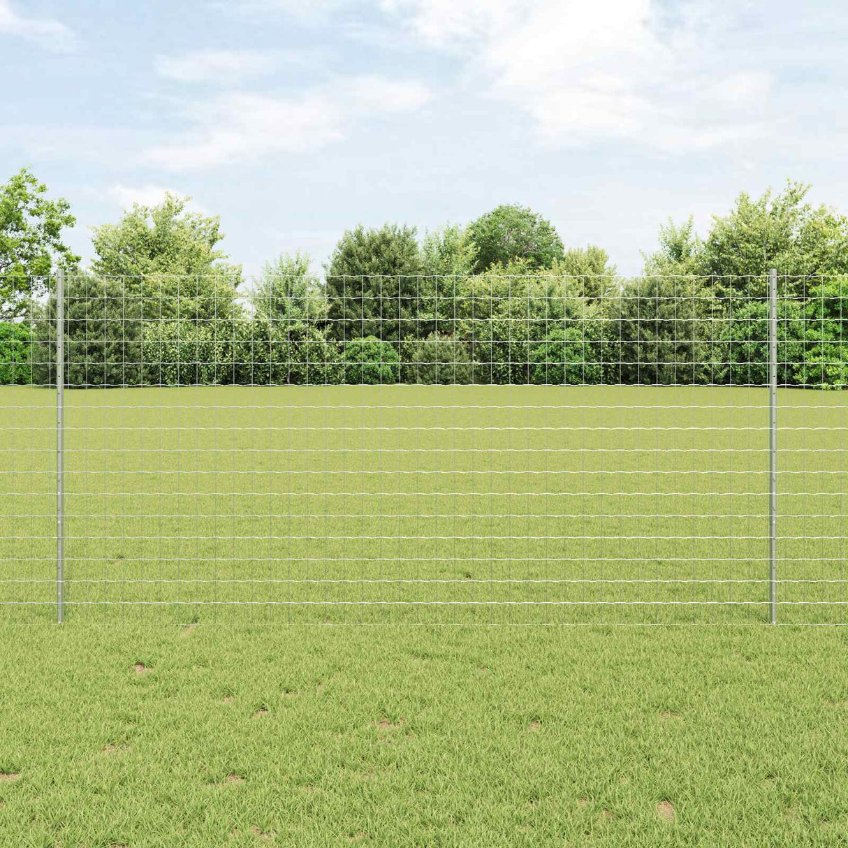Vidaxl hek met paal zilver 1,2 x 10 m staal