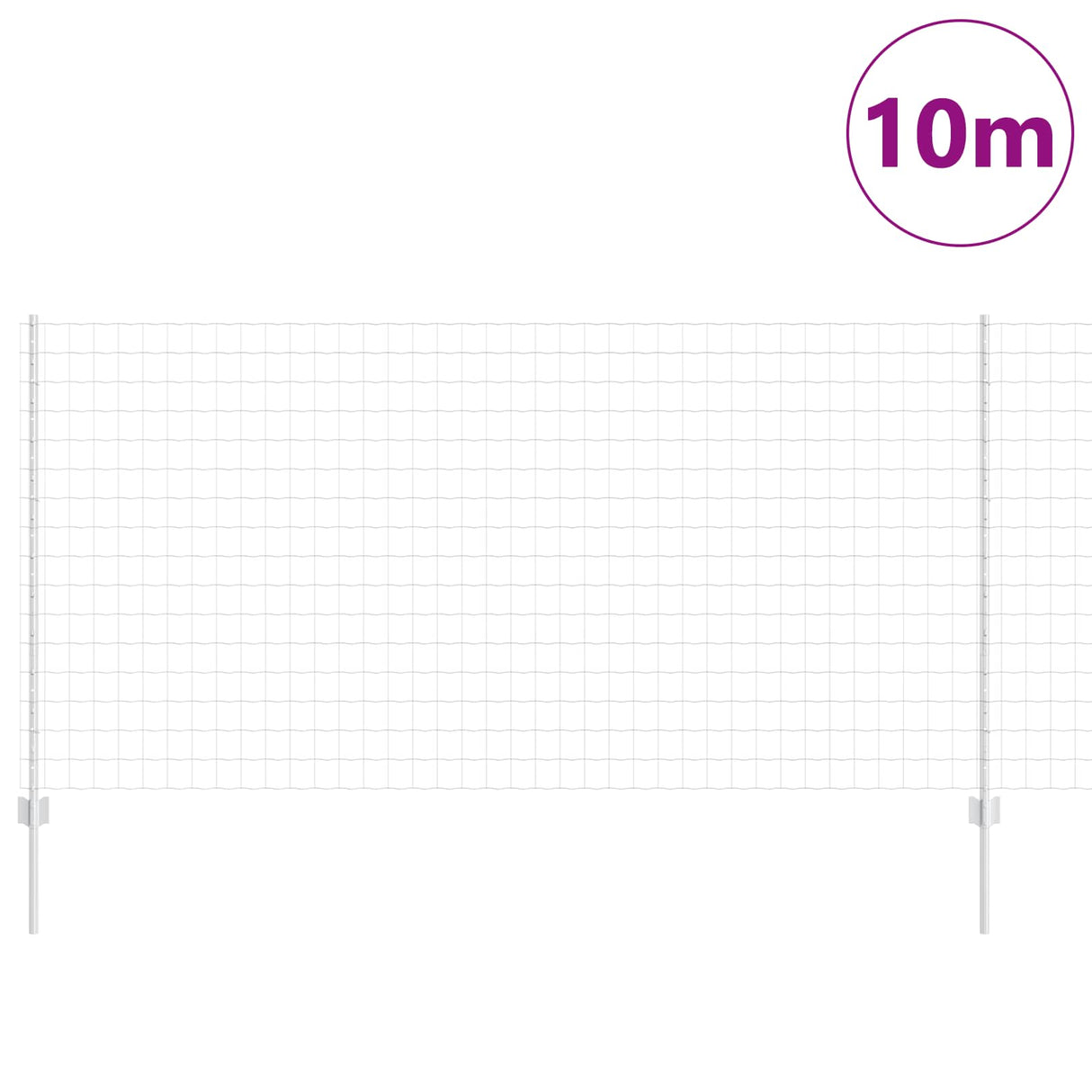 Vidaxl hek met paal zilver 1,2 x 10 m staal