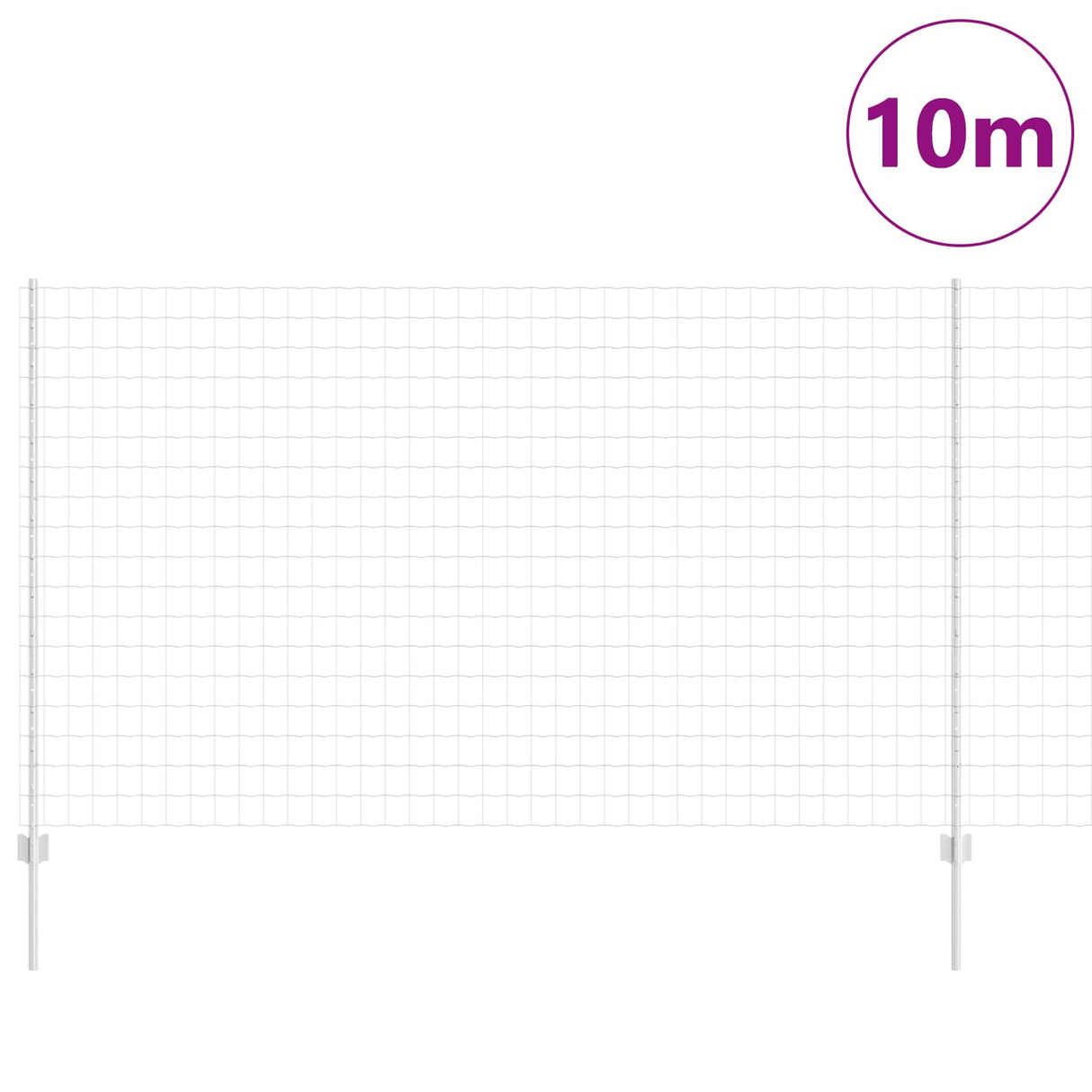 Vidaxl hek met paal zilver 1,4 x 10 m staal