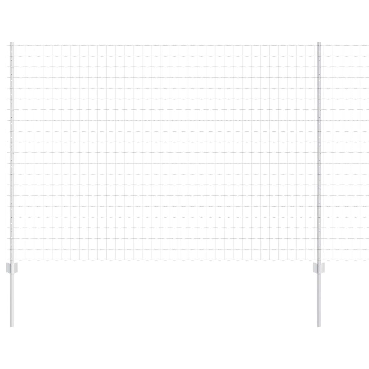 Vidaxl hek met paal zilver 1,5 x 10 m staal