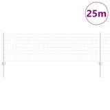 Vidaxl hek met paal zilver 0,6 x 25 m staal