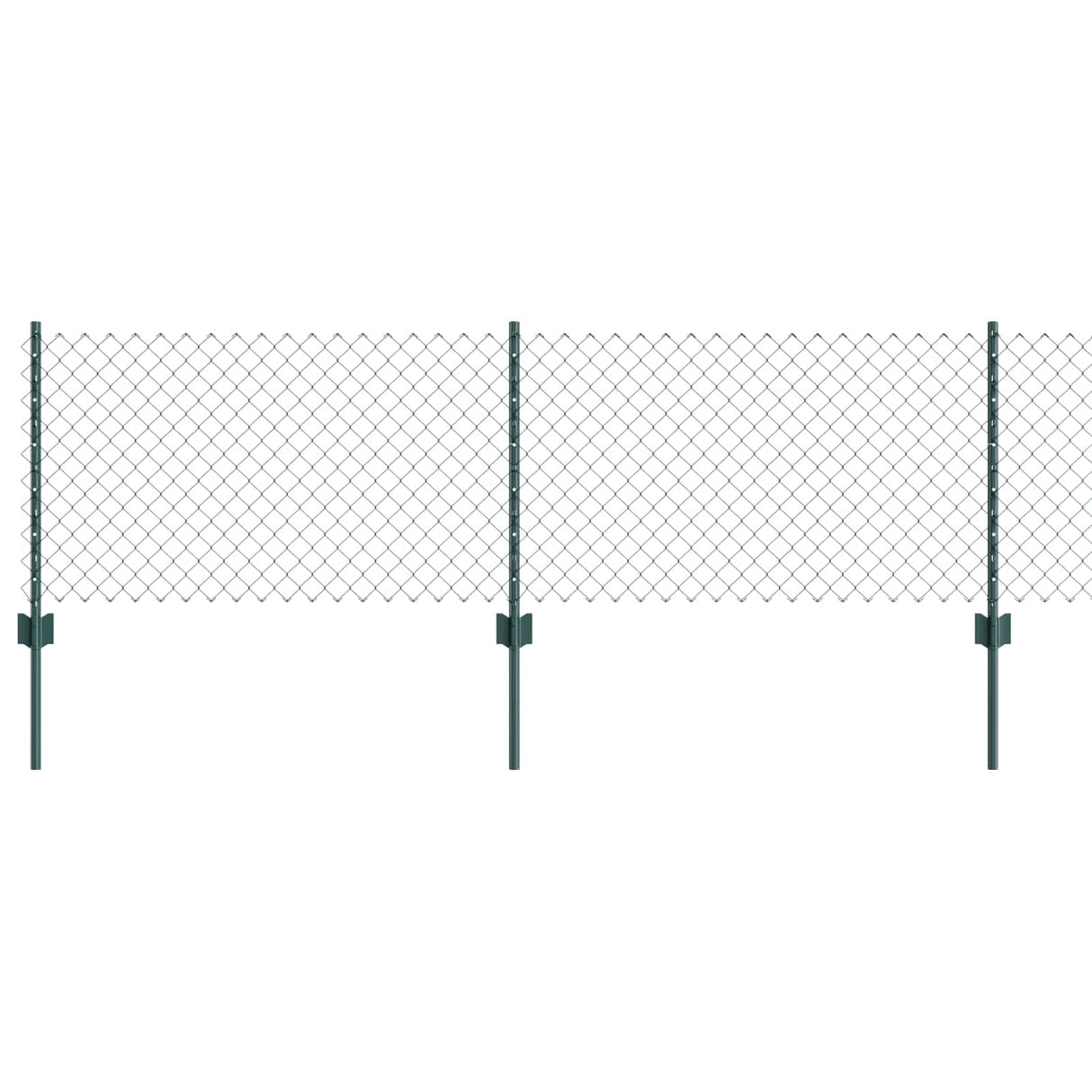Vidaxl hek met paal groen 0,6 x 10 m staal en pvc