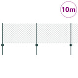 Vidaxl hek met paal groen 0,6 x 10 m staal en pvc