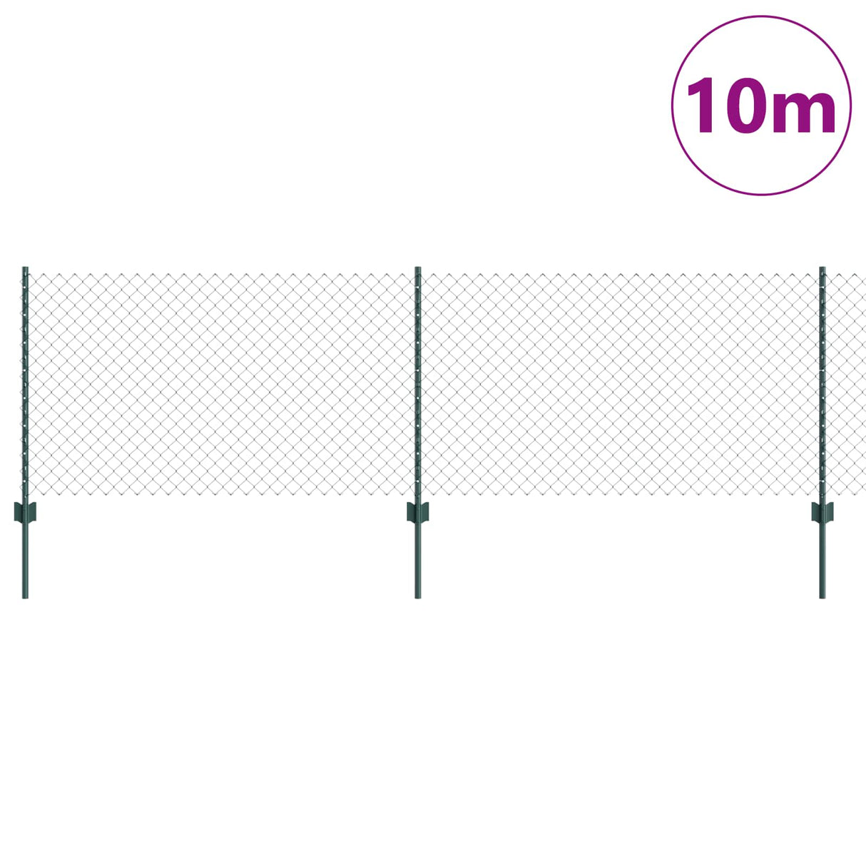 Vidaxl hek met paal groen 0,8 x 10 m staal en pvc