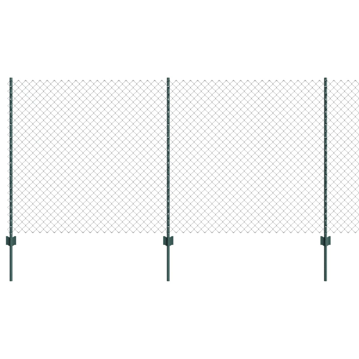 Vidaxl hek met paal groen 1,2 x 10 m staal en pvc