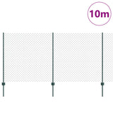 Vidaxl hek met paal groen 1,2 x 10 m staal en pvc