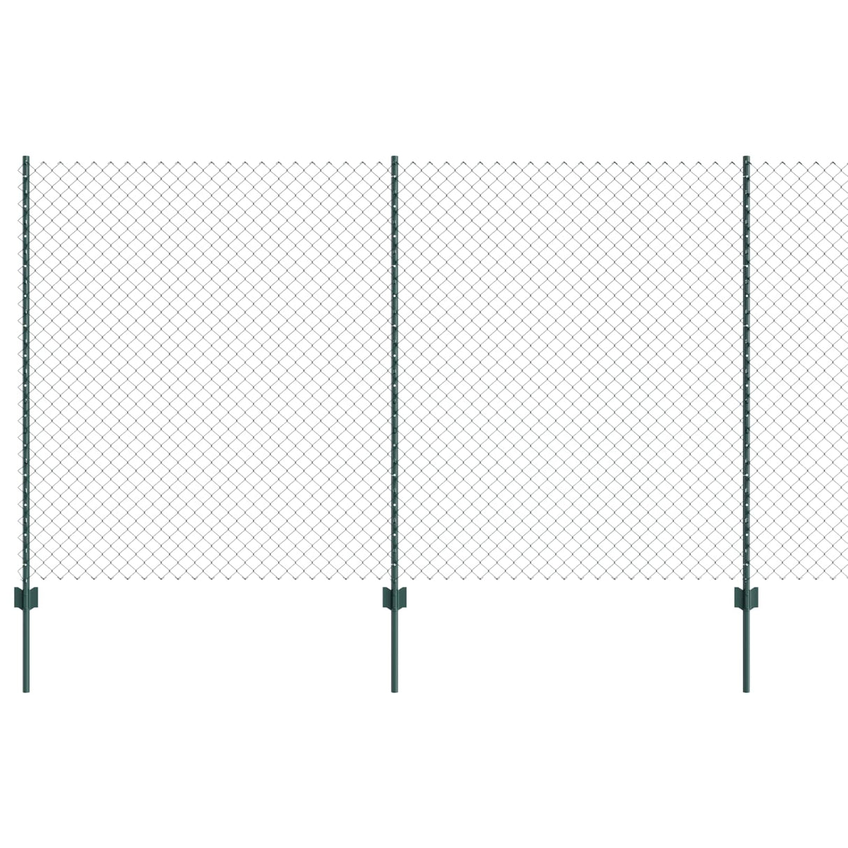Vidaxl hek met paal groen 1,4 x 10 m staal en pvc