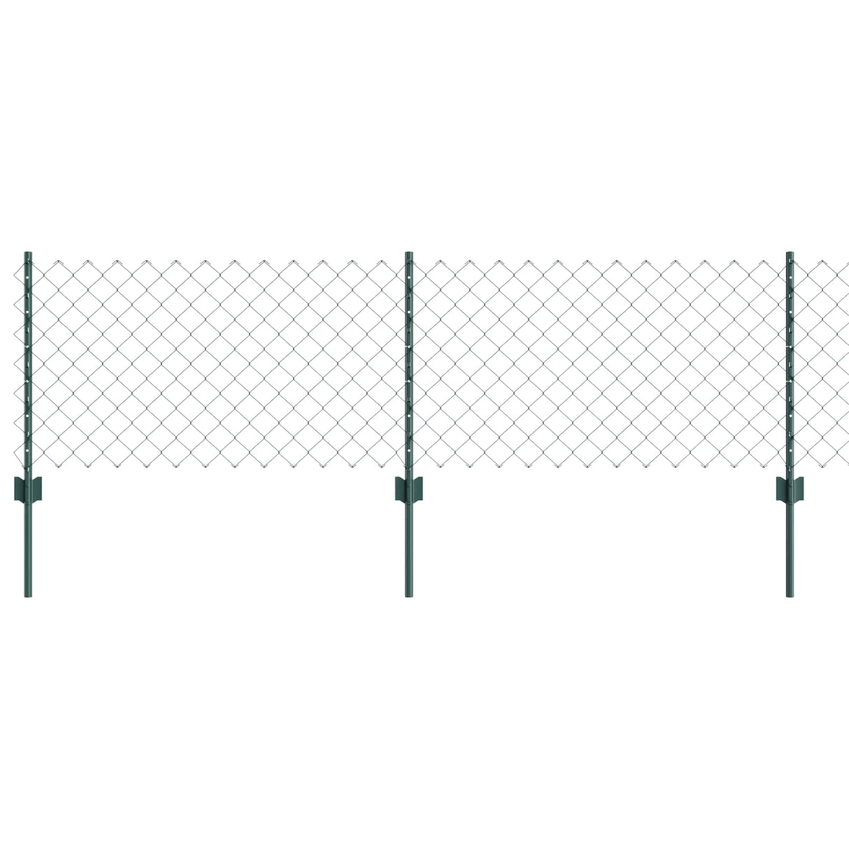 Vidaxl hek met paal groen 0,6 x 10 m staal en pvc