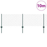 Vidaxl hek met paal groen 0,6 x 10 m staal en pvc