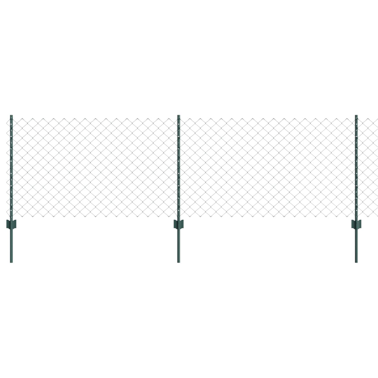Vidaxl hek met paal groen 0,8 x 10 m staal en pvc