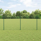 Vidaxl hek met paal groen 1 x 10 m staal en pvc