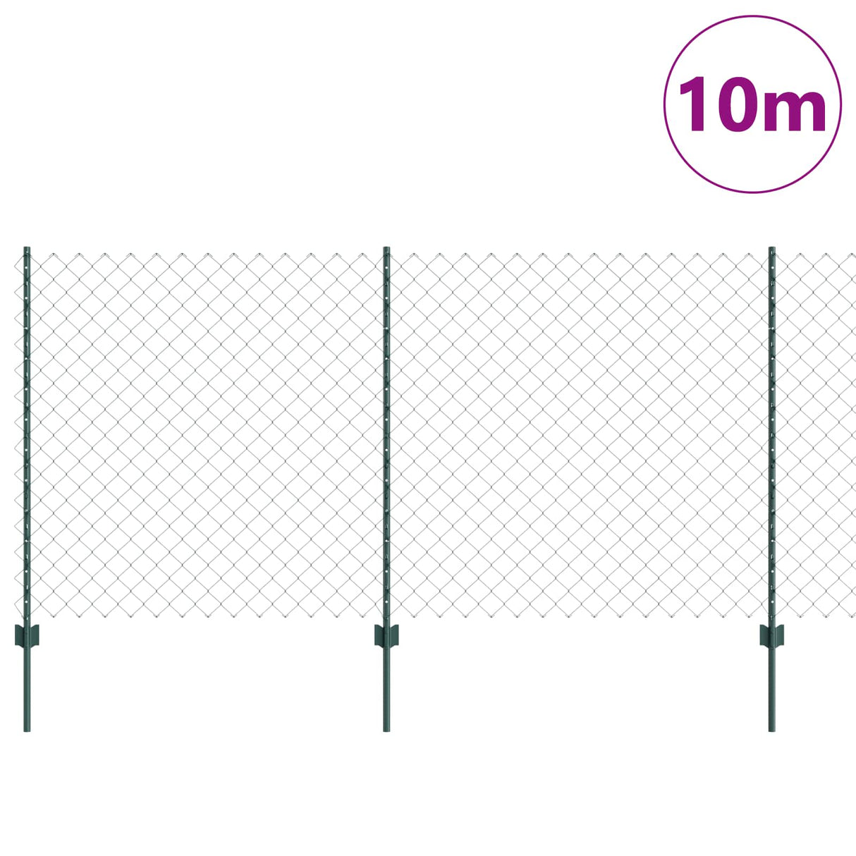 Vidaxl hek met paal groen 1,2 x 10 m staal en pvc
