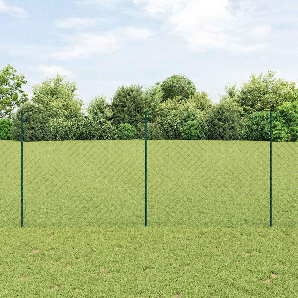 Vidaxl hek met paal groen 1,4 x 10 m staal en pvc
