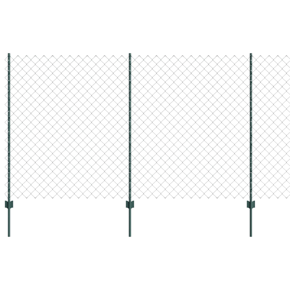 Vidaxl hek met paal groen 1,4 x 10 m staal en pvc