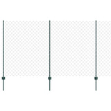 Vidaxl hek met paal groen 1,4 x 10 m staal en pvc