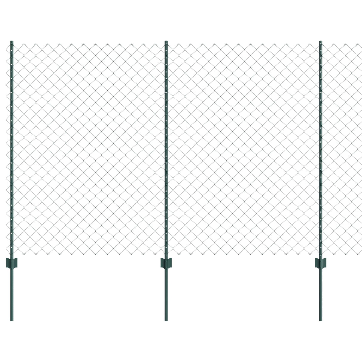 Vidaxl hek met paal groen 1,5 x 10 m staal en pvc
