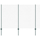 Vidaxl hek met paal groen 1,6 x 10 m staal en pvc