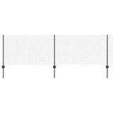 Vidaxl hek met paal grijs 0,8 x 10 m staal en pvc