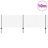 Vidaxl hek met paal grijs 0,8 x 10 m staal en pvc