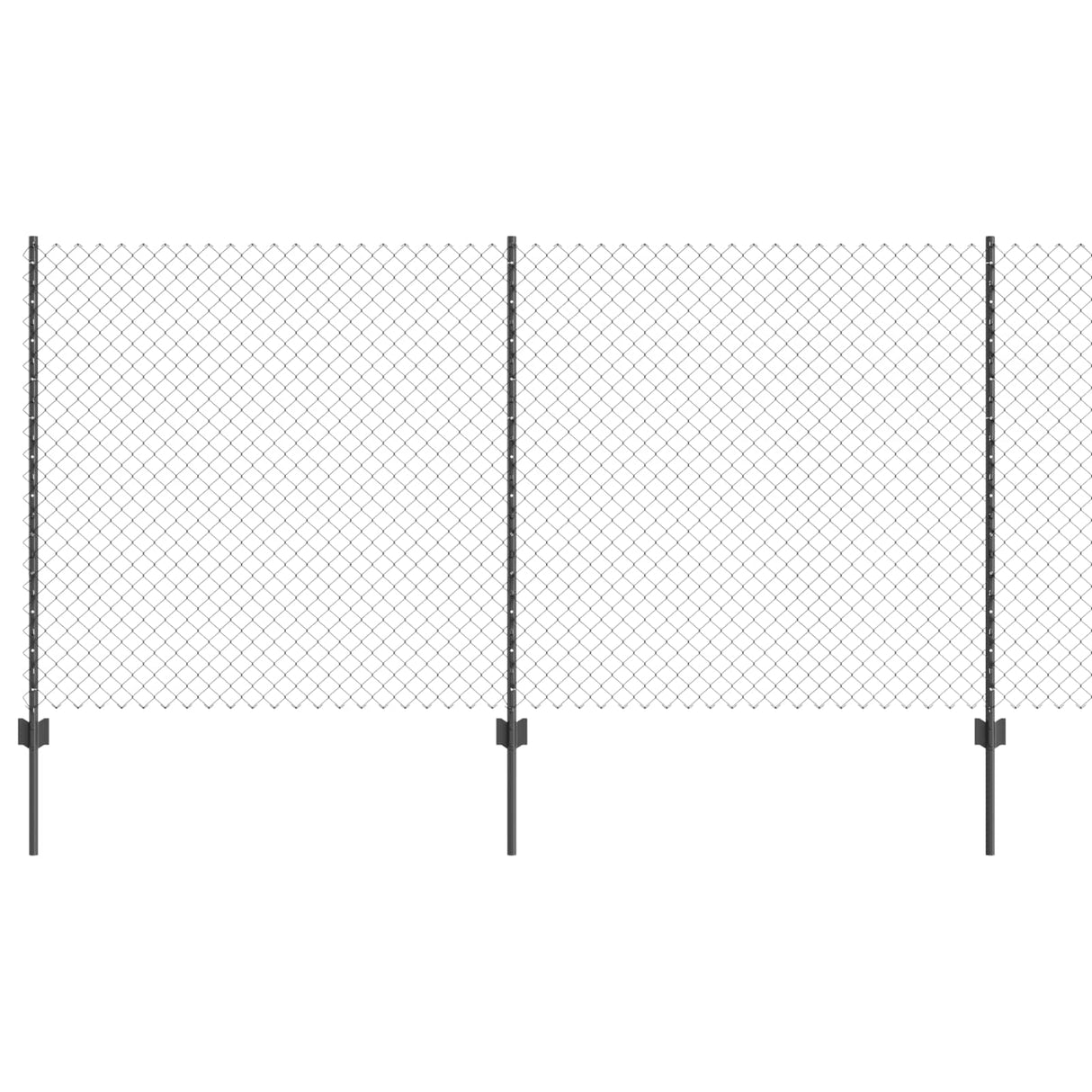 Vidaxl hek met paal grijs 1,2 x 10 m staal en pvc
